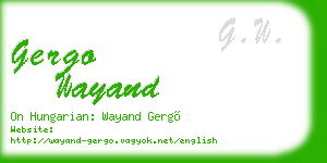 gergo wayand business card