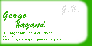 gergo wayand business card